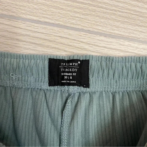 Triumph Tragedy Standard Fit Blue Corduroy Drawstring Pull On Skate Pants Size S - Picture 3 of 10